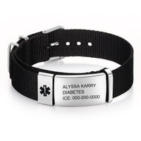 Personalized Nylon Strap Medical ID Bracelet