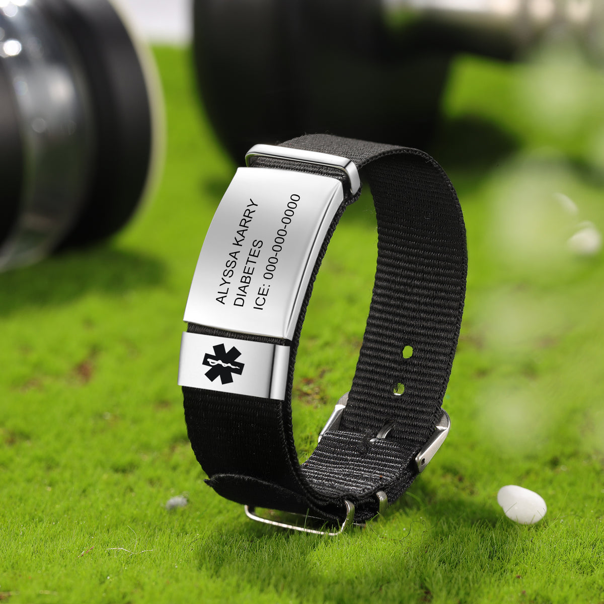 Personalized Nylon Strap Medical ID Bracelet