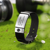 Personalized Nylon Strap Medical ID Bracelet