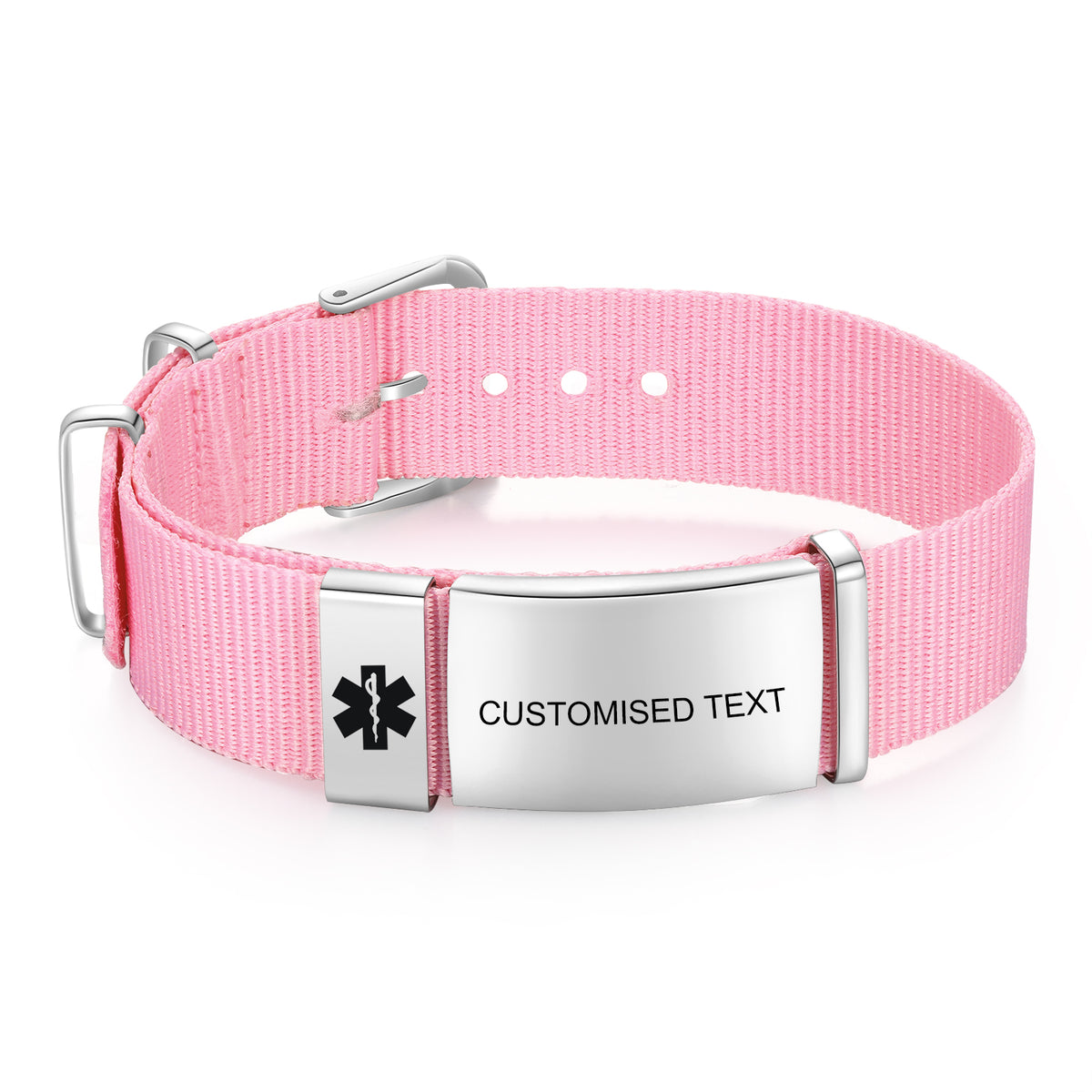 Personalized Nylon Strap Medical ID Bracelet