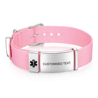 Personalized Nylon Strap Medical ID Bracelet