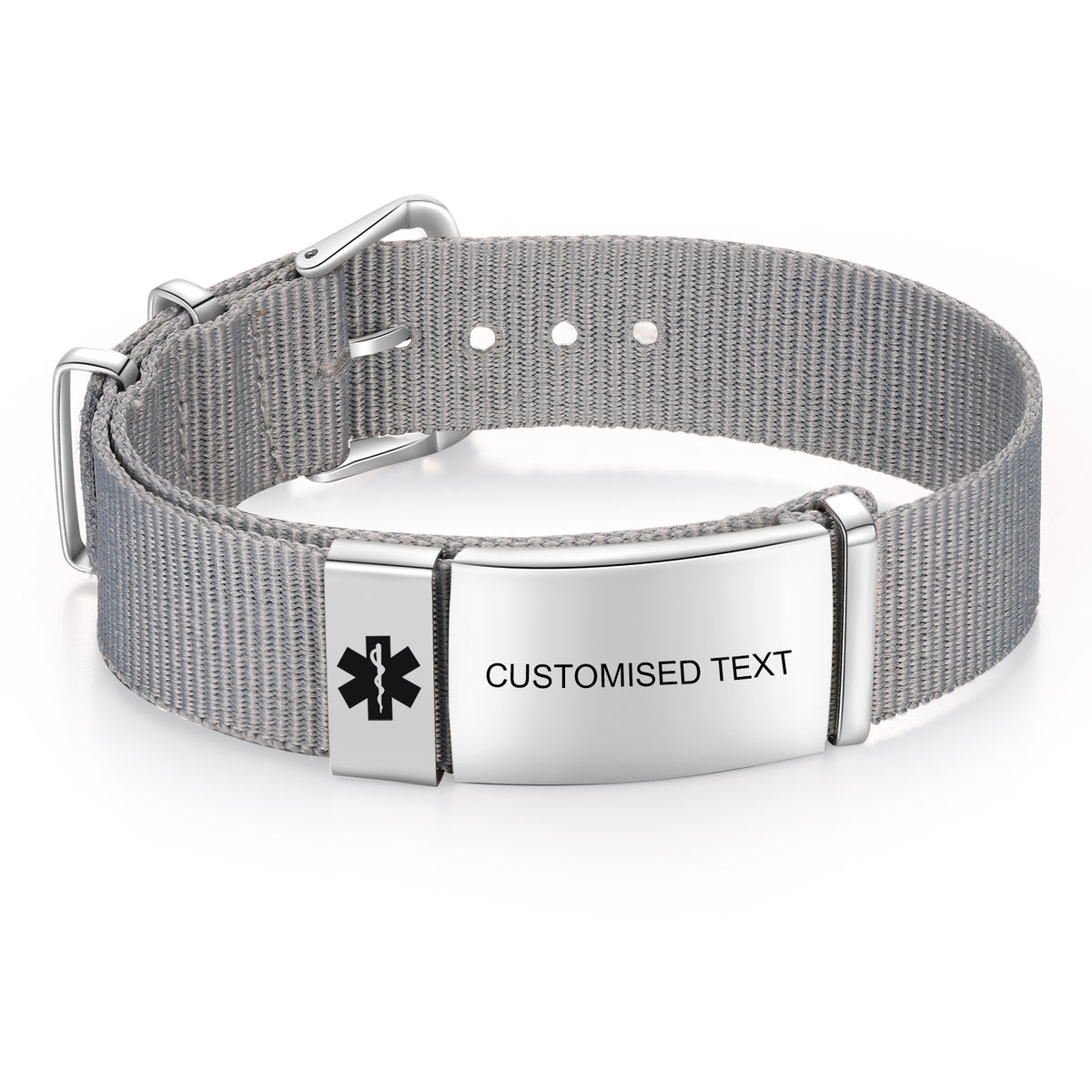 Personalized Nylon Strap Medical ID Bracelet