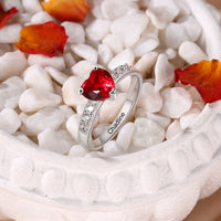 Sterling Silver Heart Birthstone Name Ring