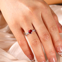 Sterling Silver Heart Birthstone Name Ring