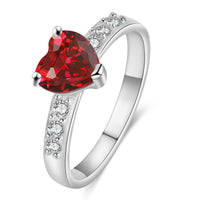 Sterling Silver Heart Birthstone Name Ring
