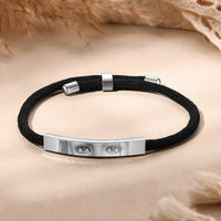 Custom Eyes Photo Bar Braided Rope Bracelet