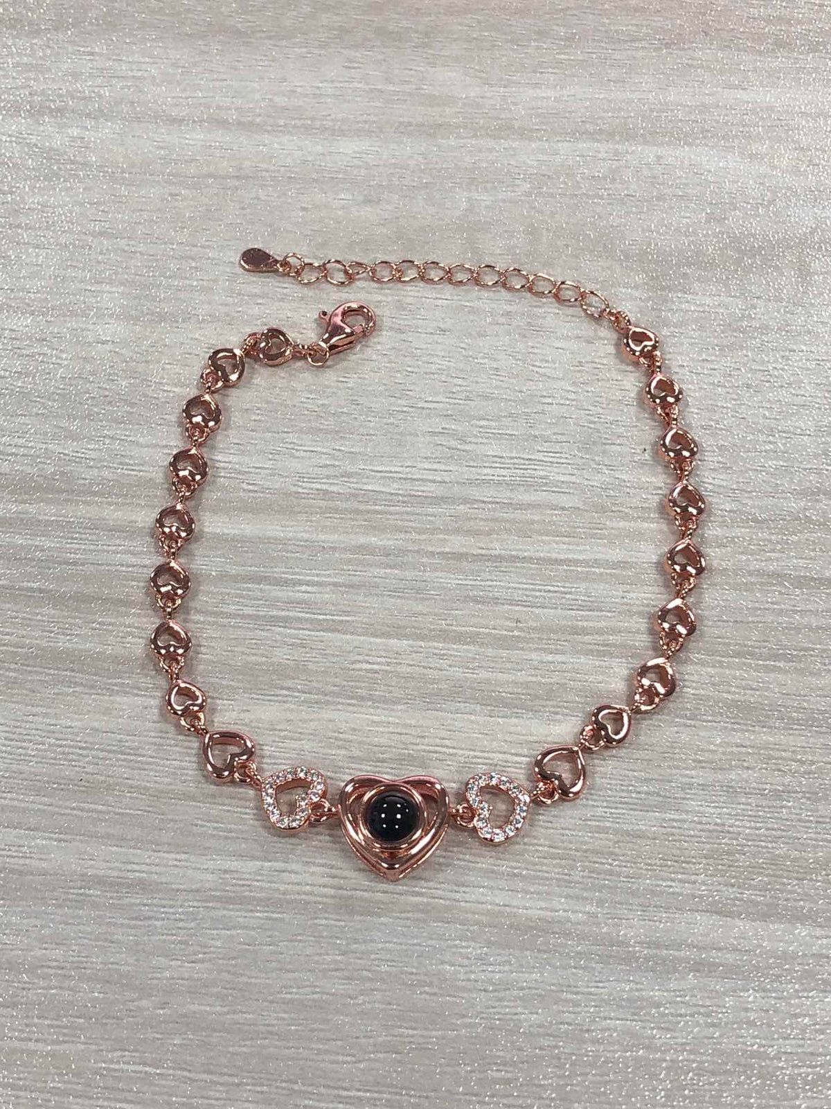 Sterling Silver Heart Photo Projection Bracelet