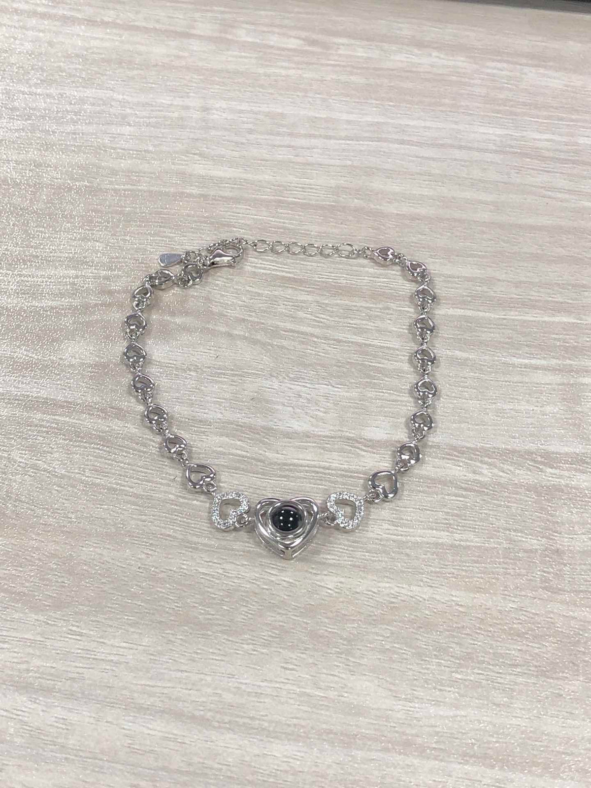Sterling Silver Heart Photo Projection Bracelet