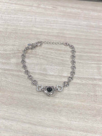 Sterling Silver Heart Photo Projection Bracelet