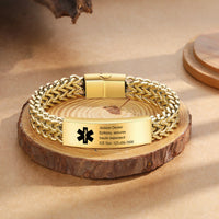 Engraved Medical ID Bracelet with Heavy Chain