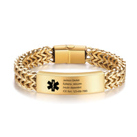 Engraved Medical ID Bracelet with Heavy Chain