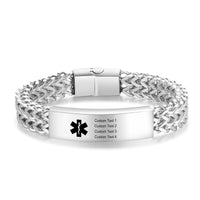 Engraved Medical ID Bracelet with Heavy Chain