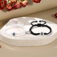Couple Photo Projection Heart Braided Bracelets