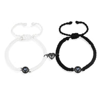 Couple Photo Projection Heart Braided Bracelets