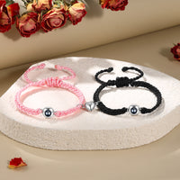 Couple Photo Projection Heart Braided Bracelets