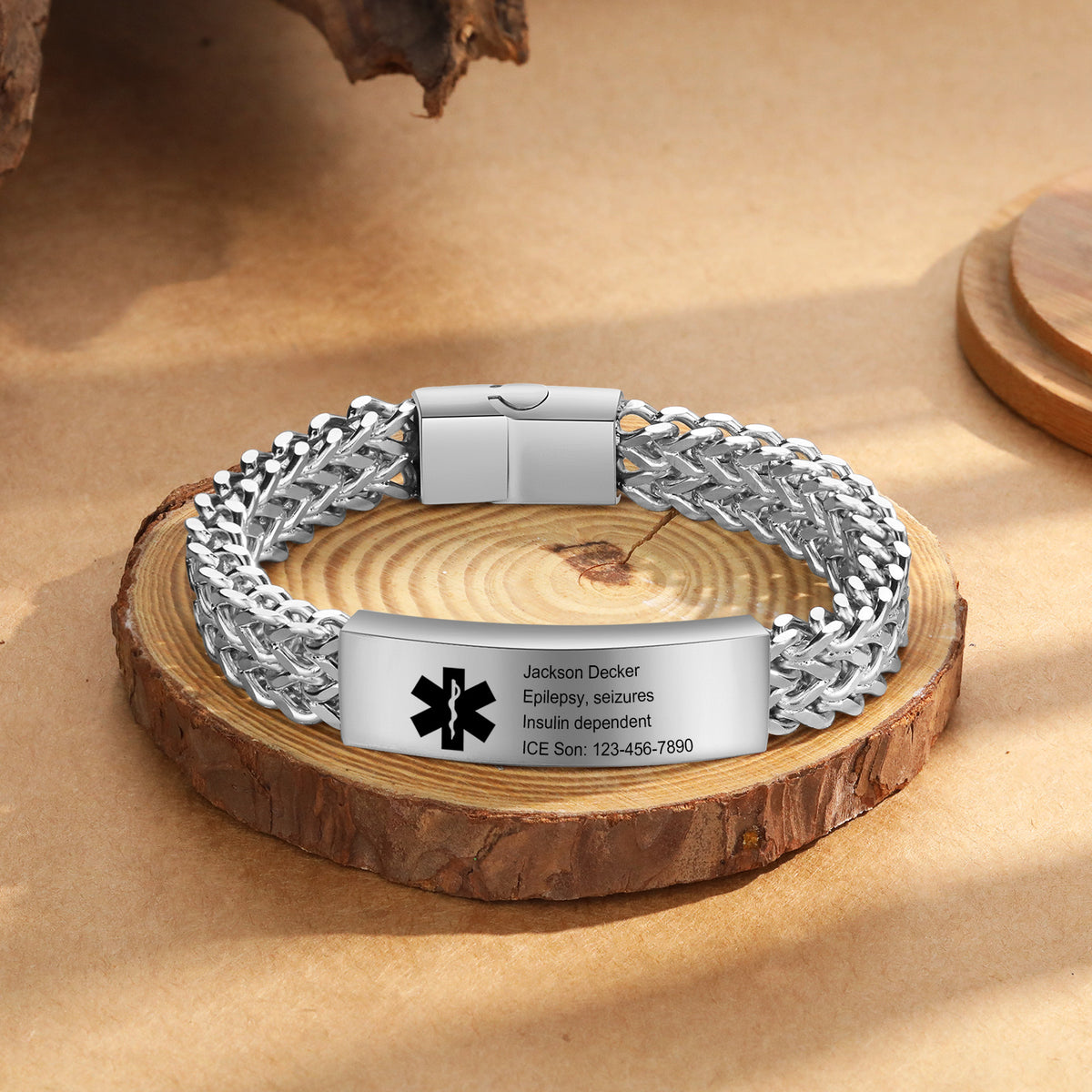Stainless Steel Mesh Medical ID Bracelet
