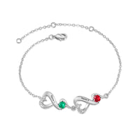 Birthstone Heart Infinity Family Bracelet