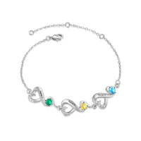 Birthstone Heart Infinity Family Bracelet
