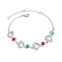 Birthstone Heart Infinity Family Bracelet
