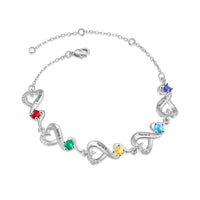 Birthstone Heart Infinity Family Bracelet