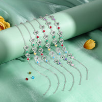 Birthstone Heart Infinity Family Bracelet