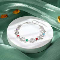Birthstone Heart Infinity Family Bracelet