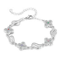 Birthstone Flower Link Name Bracelet