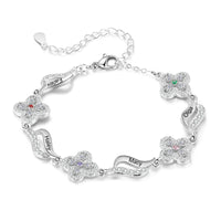 Birthstone Flower Link Name Bracelet