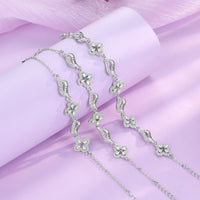 Birthstone Flower Link Name Bracelet