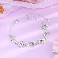 Birthstone Flower Link Name Bracelet