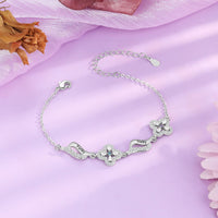 Birthstone Flower Link Name Bracelet