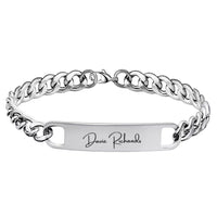 Engraved Name Bar Curb Chain Bracelet