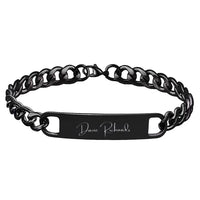 Engraved Name Bar Curb Chain Bracelet
