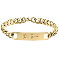 Engraved Name Bar Curb Chain Bracelet