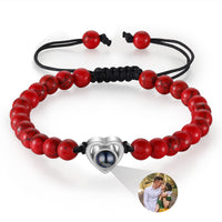 Red Bead Heart Photo Projection Bracelet
