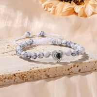 White Bead Heart Photo Projection Bracelet