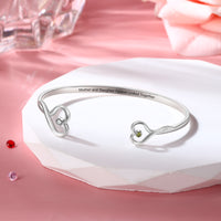 Mother Daughter Birthstone Heart Bangle