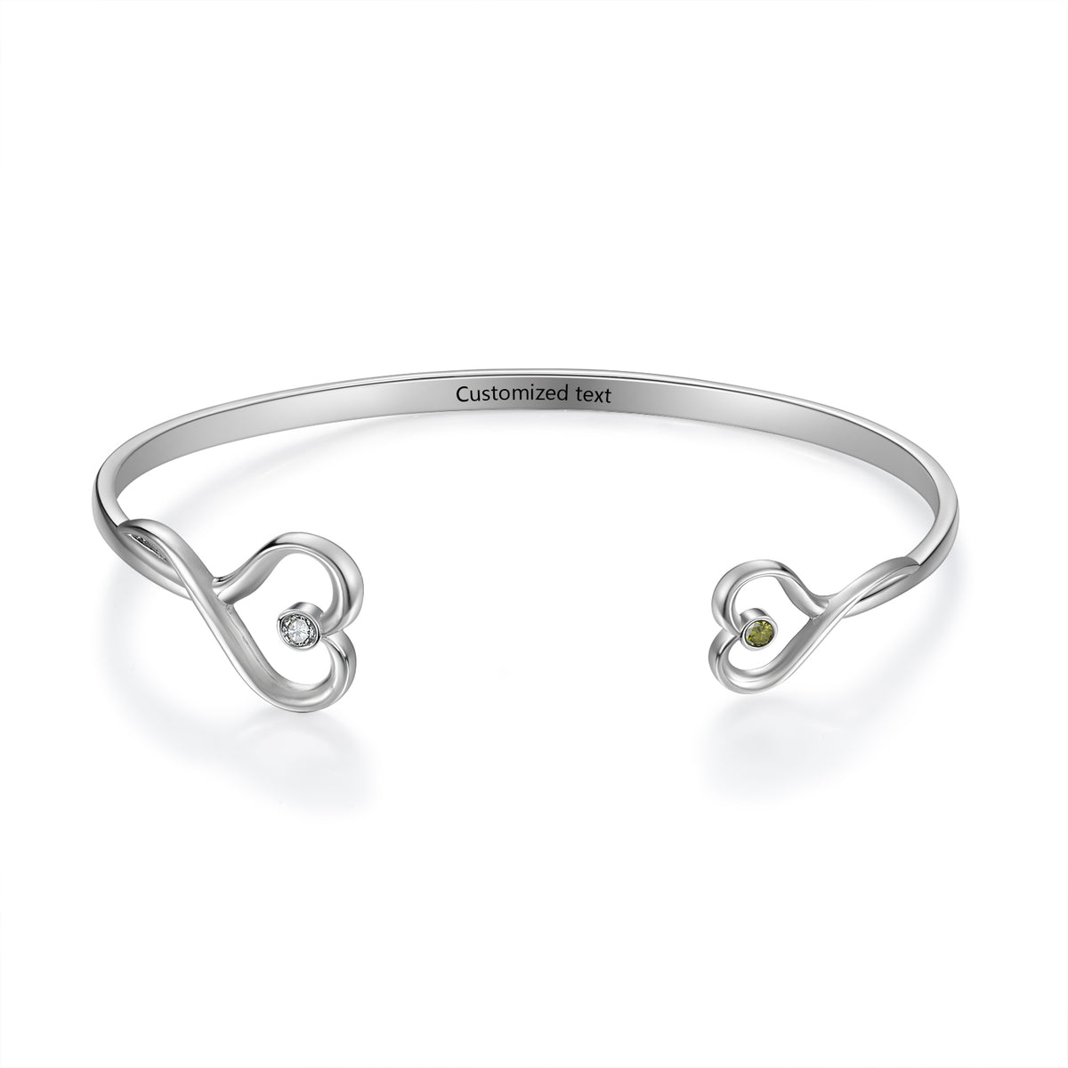 Mother Daughter Birthstone Heart Bangle