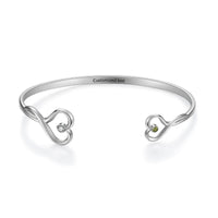 Mother Daughter Birthstone Heart Bangle