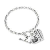 Grandma Heart Photo Engraved Bracelet