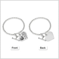 Grandma Heart Photo Engraved Bracelet