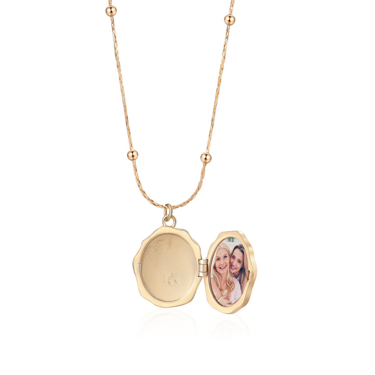 Gold Photo Locket Necklace, Butterfly or Angel