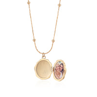 Gold Photo Locket Necklace, Butterfly or Angel