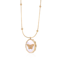 Gold Photo Locket Necklace, Butterfly or Angel