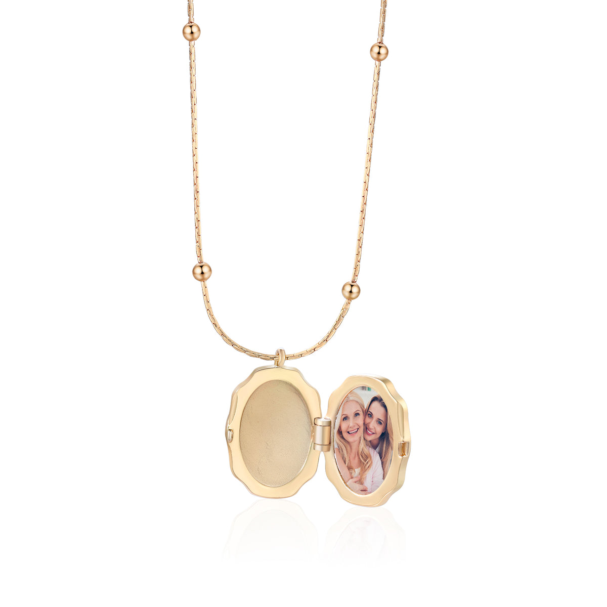 Gold Photo Locket Necklace, Butterfly or Angel