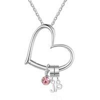 Heart Initial Letter Birthstone Necklace