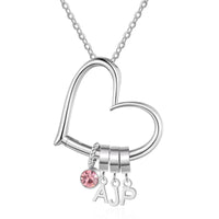 Heart Initial Letter Birthstone Necklace