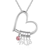 Heart Initial Letter Birthstone Necklace