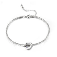 Heart Birthstone Engraved Name Anklet