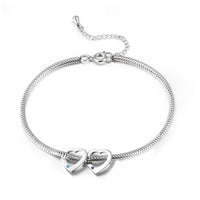 Heart Birthstone Engraved Name Anklet